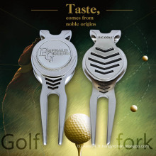 Fourche de golf en métal unique avec placage, marché à bille